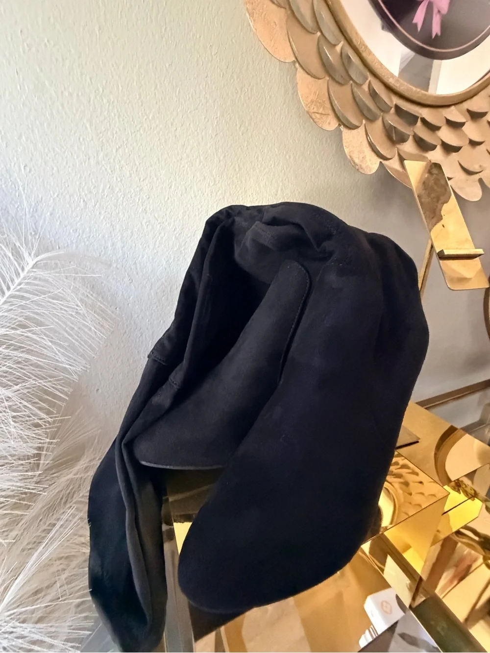 Yoki Black Over the Knee Stretch Boots Block Heel Size 9